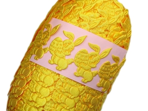 Aplikacja na taśmie zając z jajkiem 185 (1mb) Żółty