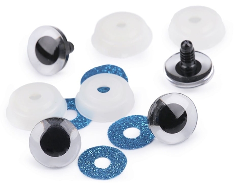 oczy brokatowe 20 mm w kolorze turkusowym do maskotek