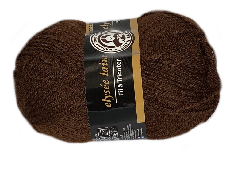 włóczka madame tricote paris o nazwie elysee laine kolor 083 brazowy