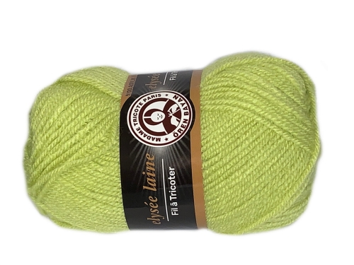 włóczka madame tricote paris o nazwie elysee laine kolor 064 zielony