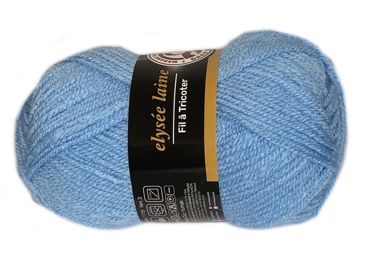 włóczka madame tricote paris o nazwie elysee laine kolor 012 niebieski błękitny