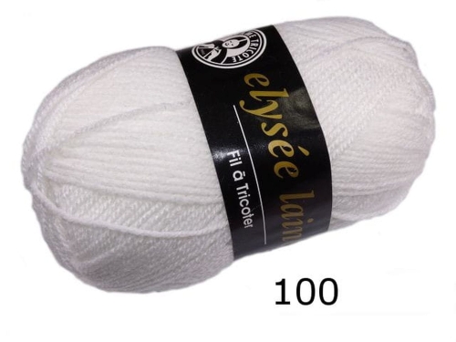 włóczka madame tricote paris o nazwie elysee laine kolor 100 super biała