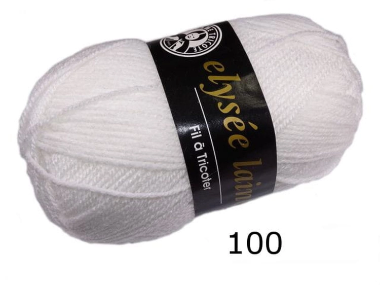 włóczka madame tricote paris o nazwie elysee laine kolor 100 super biała