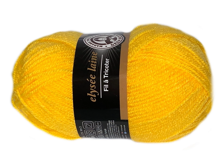 włóczka madame tricote paris o nazwie elysee laine kolor 029 zółty