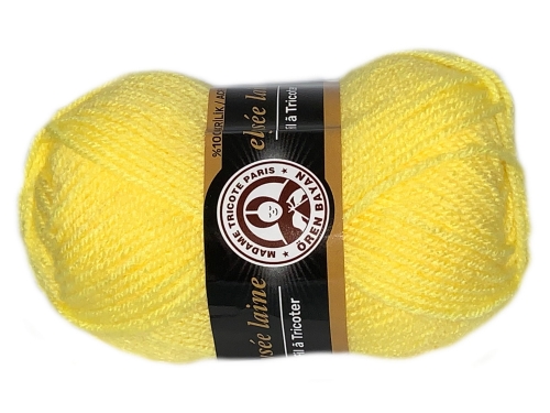 włóczka madame tricote paris o nazwie elysee laine kolor 028 żółty