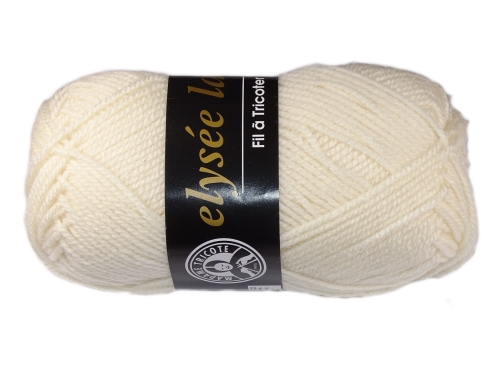 włóczka madame tricote paris o nazwie elysee laine kolor 004 ecru kremowy
