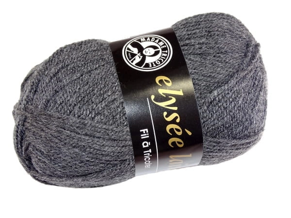 włóczka madame tricote paris o nazwie elysee laine kolor 009 szary