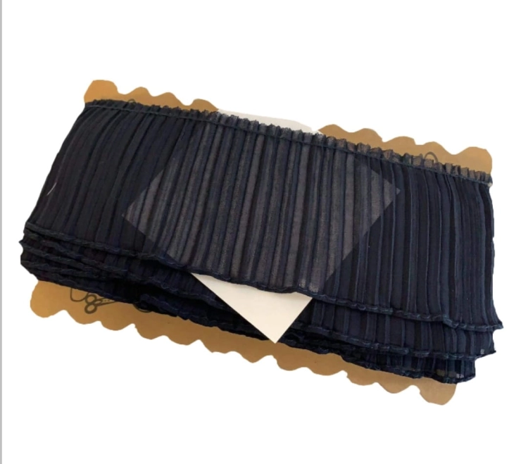 Taśma elastyczna plisowana żorżeta 12 cm ( 1 mb ) Granatowa