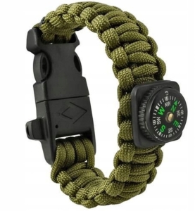 BRANSOLETKA SURVIVAL Z AKCESORIAMI i KOMPASEM