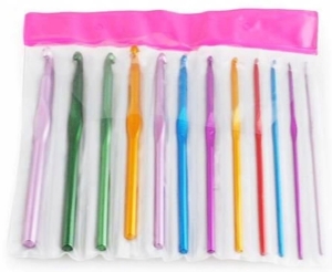 Szydełka zestaw 12 sztuk aluminiowe