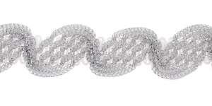 Taśma Perła - 20  ( 1 mb ) S-002(srebrny/biały)