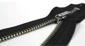 Zamek metalowy nierozdzielczy 18 cm CZARNY SREBRNY