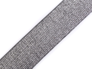 Guma metalizowana 40 mm ( 1 mb ) CZARNA