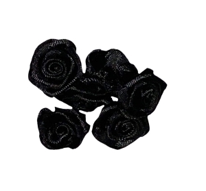Różyczki satynowe 20 mm R03 ( 10 szt ) Czarne