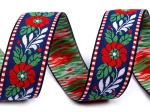 Krajka ludowa 25 mm ( 1 mb ) Niebieska