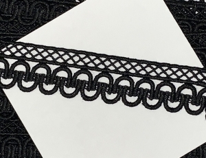 Koronka gipiurowa A 4294 B ( 1 mb ) CZARNA