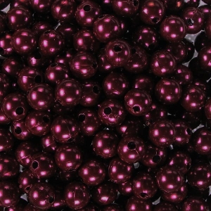 Koraliki perłowe 6mm (50szt) Ciemne Bordo