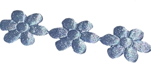 Aplikacja na taśmie kwiatki (1mb) Błękitna