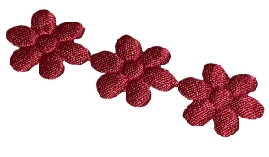 Aplikacja na taśmie kwiatki (1mb) Bordowa