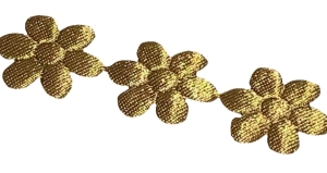 Aplikacja na taśmie kwiatki (1mb) Złota