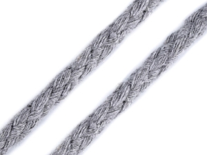 Sznur pleciony do worków 10 mm ( 1 mb ) SZARY