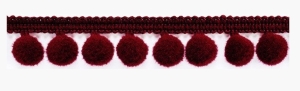 Taśma z Pomponikami Pa 18  (1 mb) Bordowa