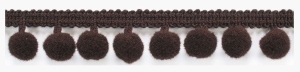 Taśma z Pomponikami Pa 18  (1 mb) Ciemny Brąz