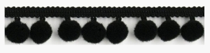 Taśma z Pomponikami Pa 18  (1 mb) Czarna