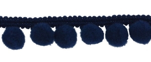 Taśma z Pomponikami Pa 18  (1 mb) Granatowa