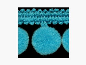 Taśma z Pomponikami Pa 18  (1 mb) Turkusowa