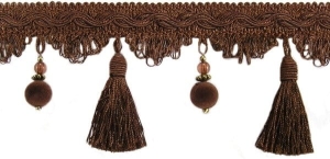 Taśma z chwościkami Bpk - 518 (1mb) Czekolada