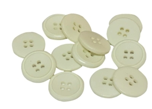 Guziki plastikowe 20 mm ( 20 szt ) Kość Słoniowa