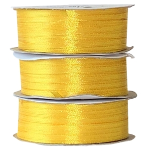 Tasiemka satynowa 25 mm Żółta 8012 (32mb)