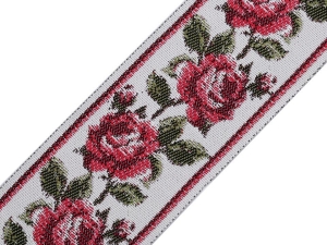 Krajka ludowa 60 mm ( 1 mb ) Czerwona