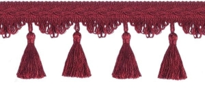 Taśma z chwościkami Bpk - 019  (1mb) BORDO