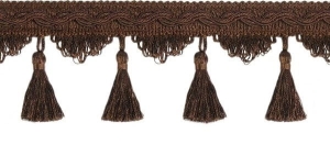 Taśma z chwościkami Bpk - 019  (1mb) CZEKOLADOWE