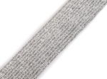 Guma brokatowa 20 mm ( 1 mb ) Biało / Srebrna