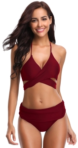 Strój kąpielowy dwuczęściowy damski "XL" B07CWQ76JY Bandaż Bordo