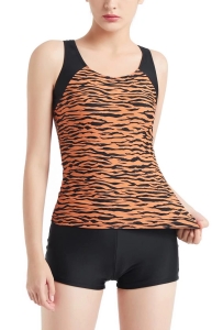 Strój kąpielowy dwuczęściowy Tankini "XS" B09TTKTLS5 Fala Pomarańcz