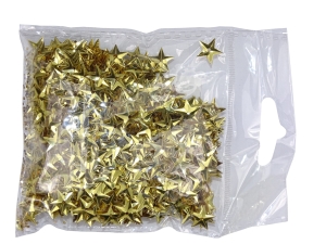 Cekiny gwiazdki złote 11 mm (15 g) WYPUKŁE