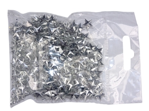 Cekiny gwiazdki srebrne 11 mm (15 g) WYPUKŁE