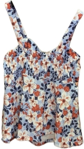 Damska bluzeczka na ramiączkach w kwiatki S