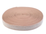 Guma brokatowa 20 mm ( 1 mb ) Beżowo / Srebrna