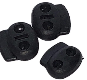 Stopery do sznurka plastik z dwiema dziurkami ( 2 szt ) CZARNE