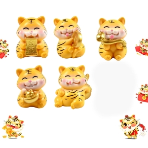 Figurki mini Tygryski Nowy Chiński Rok Maskotki ( 5 szt )