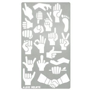 Metalowy szablon Gesty Dłoni wzornik metalowy 10,1x17,7cm DIY scrapbooking