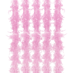 Szal długi z piór boa różowy 2 mb - 1szt