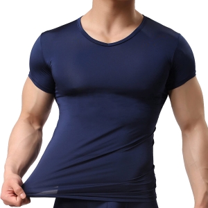 T-shirt męski QiaTi granatowy XL