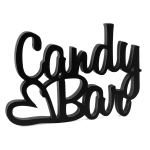 Drewniany napis na stół Candy Bar Słodki stół Napis CZARNY