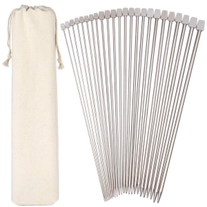 Druty proste aluminiowe do włóczki z torbą ( 11 par )